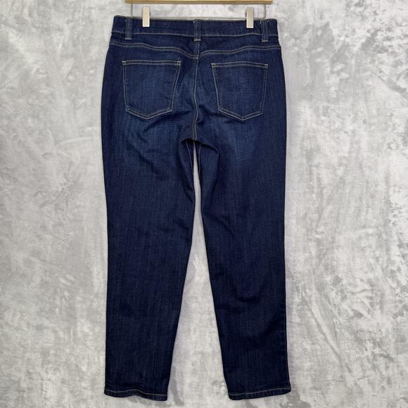 Talbots Jeans Womens 8P Dark Wash Boyfriend Petite Stretch Flattering Pockets - Picture 2 of 9